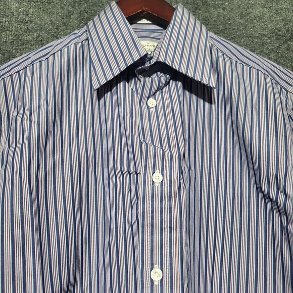 Vintage Faconnable Button Up Shirt Size 3 15.5 Striped USA Made France Design - Picture 1 of 10
